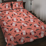 Dracula Pig Pattern Print Quilt Bed Set