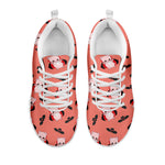 Dracula Pig Pattern Print White Sneakers