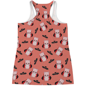 Dracula Pig Pattern Print Women's Racerback Tank Top