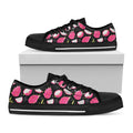 Dragon Fruit Pattern Print Black Low Top Sneakers