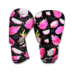 Dragon Fruit Pattern Print Boxing Gloves