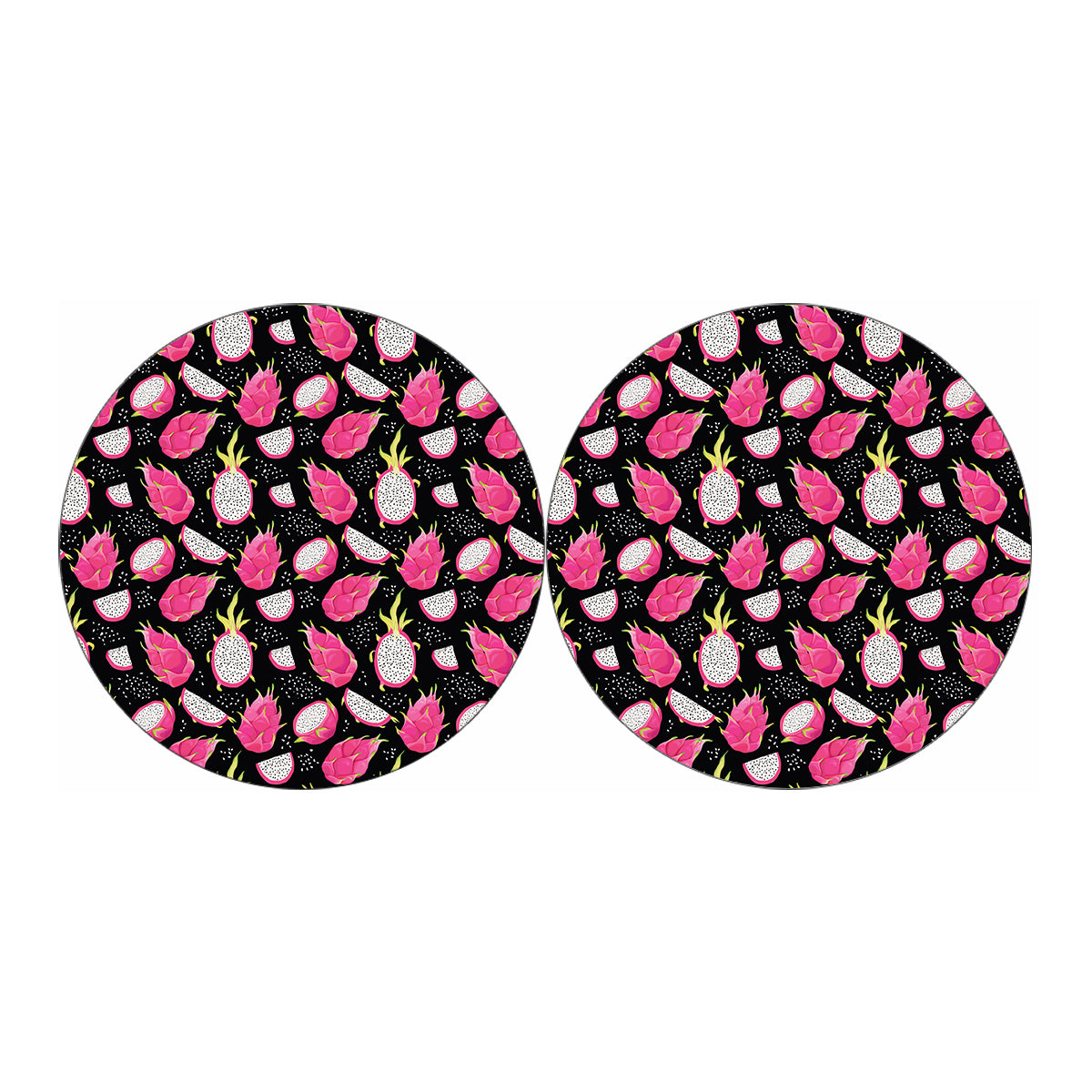 Dragon Fruit Pattern Print Car Coasters