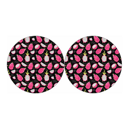 Dragon Fruit Pattern Print Car Coasters
