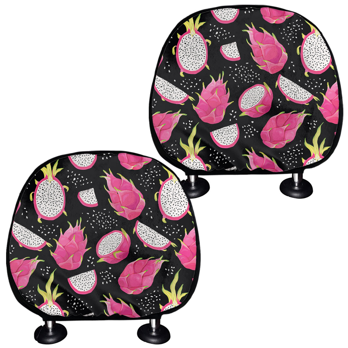 Dragon Fruit Pattern Print Car Headrest Covers