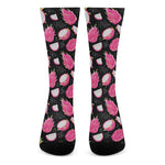 Dragon Fruit Pattern Print Crew Socks