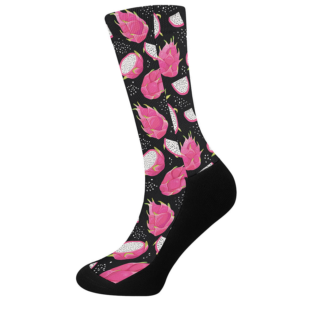 Dragon Fruit Pattern Print Crew Socks
