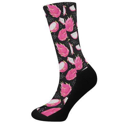 Dragon Fruit Pattern Print Crew Socks