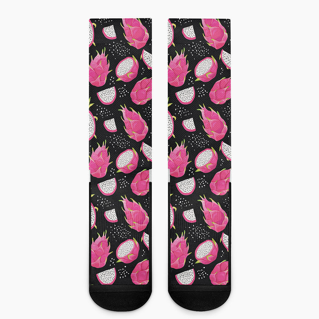 Dragon Fruit Pattern Print Crew Socks