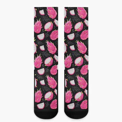 Dragon Fruit Pattern Print Crew Socks