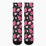 Dragon Fruit Pattern Print Crew Socks