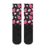 Dragon Fruit Pattern Print Crew Socks