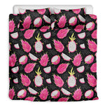 Dragon Fruit Pattern Print Duvet Cover Bedding Set