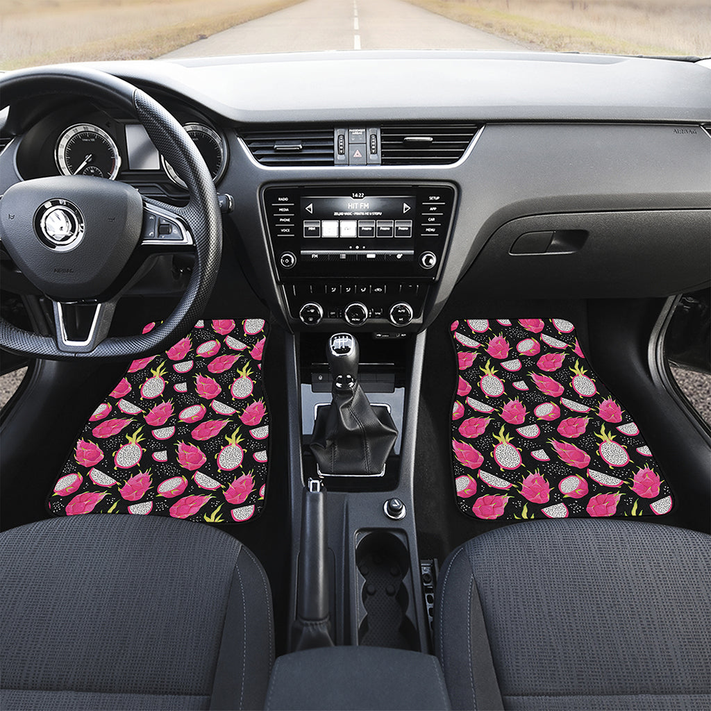 Dragon Fruit Pattern Print Front and Back Car Floor Mats