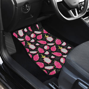 Dragon Fruit Pattern Print Front and Back Car Floor Mats