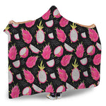Dragon Fruit Pattern Print Hooded Blanket