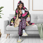 Dragon Fruit Pattern Print Hooded Blanket