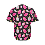 Dragon Fruit Pattern Print Men's Baseball Jersey