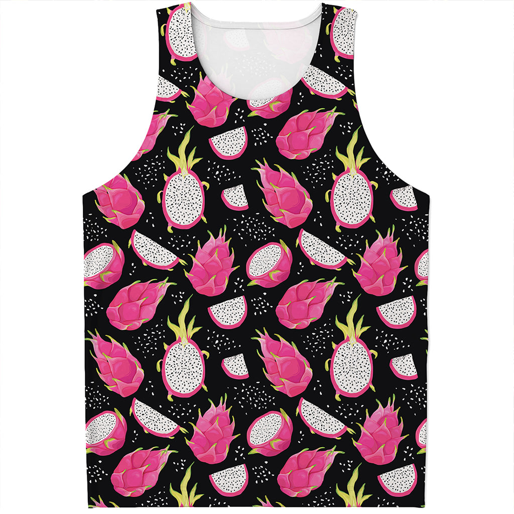 Dragon Fruit Pattern Print Men's Tank Top