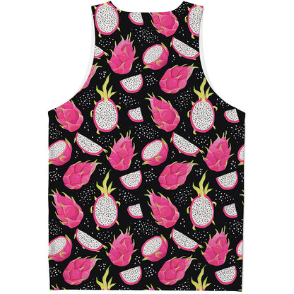 Dragon Fruit Pattern Print Men's Tank Top