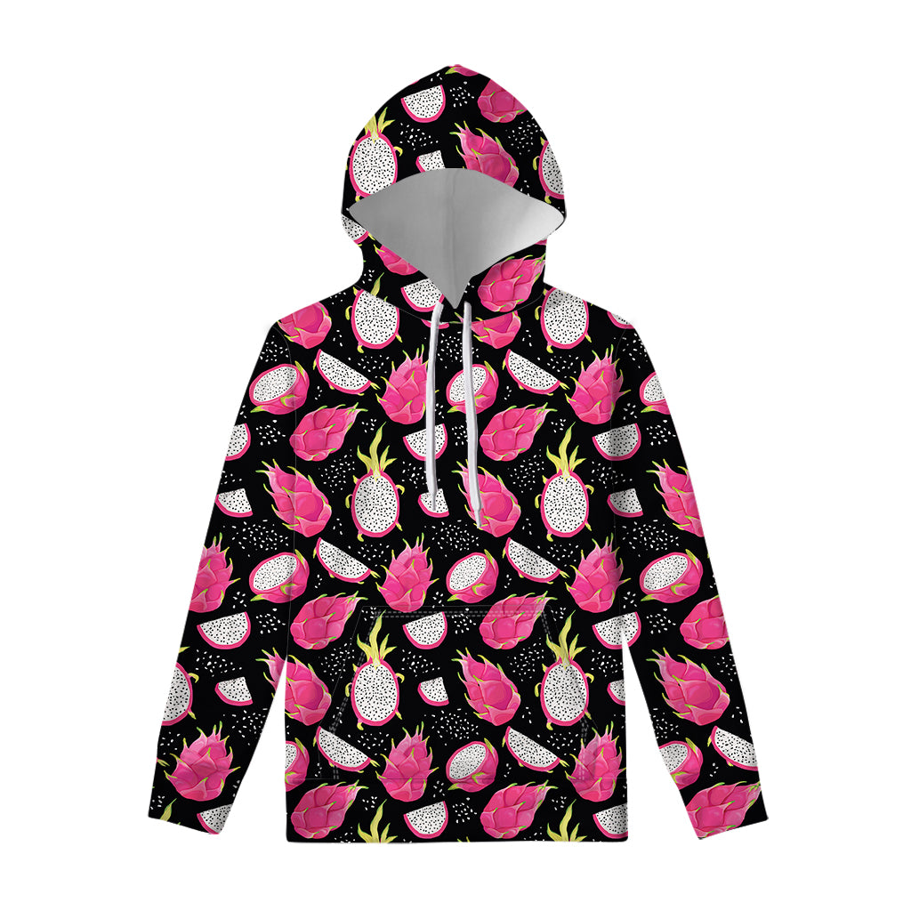 Dragon Fruit Pattern Print Pullover Hoodie