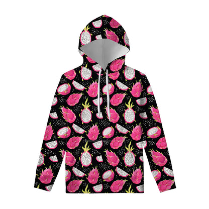 Dragon Fruit Pattern Print Pullover Hoodie