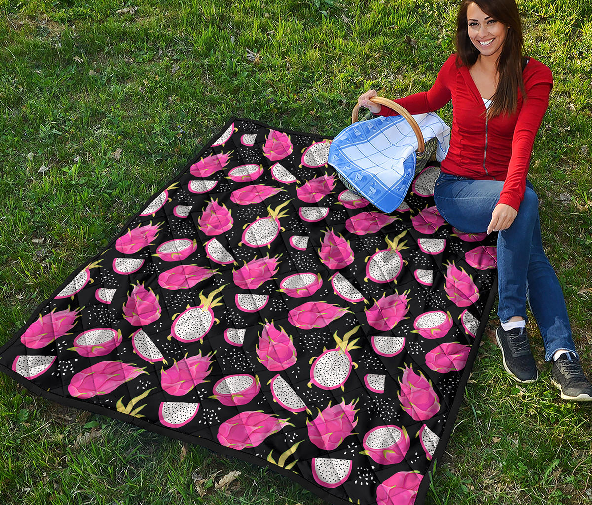 Dragon Fruit Pattern Print Quilt