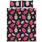 Dragon Fruit Pattern Print Quilt Bed Set