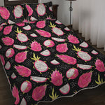Dragon Fruit Pattern Print Quilt Bed Set