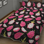 Dragon Fruit Pattern Print Quilt Bed Set