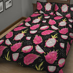 Dragon Fruit Pattern Print Quilt Bed Set