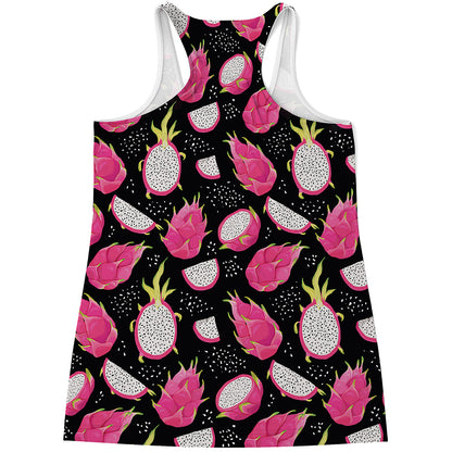 Dragon Fruit Pattern Print Women's Racerback Tank Top
