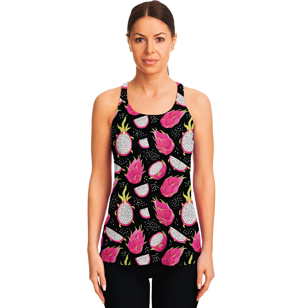 Dragon Fruit Pattern Print Women's Racerback Tank Top