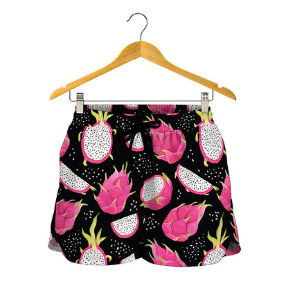 Dragon Fruit Pattern Print Women's Shorts