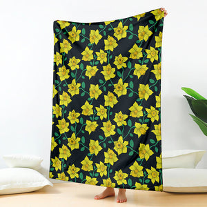 Drawing Daffodil Flower Pattern Print Blanket