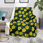 Drawing Daffodil Flower Pattern Print Blanket