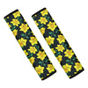 Drawing Daffodil Flower Pattern Print Car Seat Belt Covers