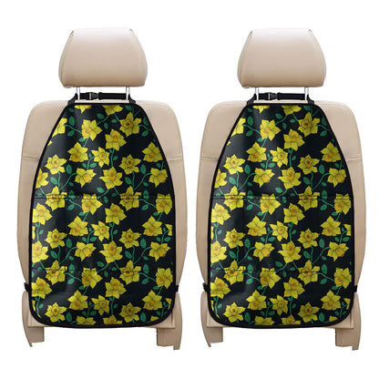 Drawing Daffodil Flower Pattern Print Car Seat Organizers