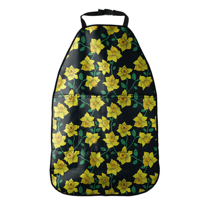 Drawing Daffodil Flower Pattern Print Car Seat Organizers