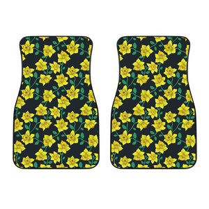 Drawing Daffodil Flower Pattern Print Front Car Floor Mats