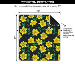 Drawing Daffodil Flower Pattern Print Futon Protector