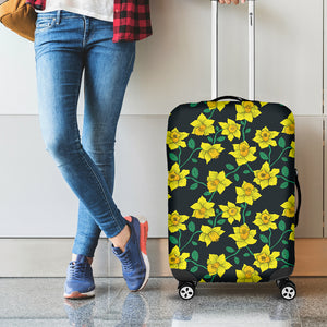 Drawing Daffodil Flower Pattern Print Luggage Cover