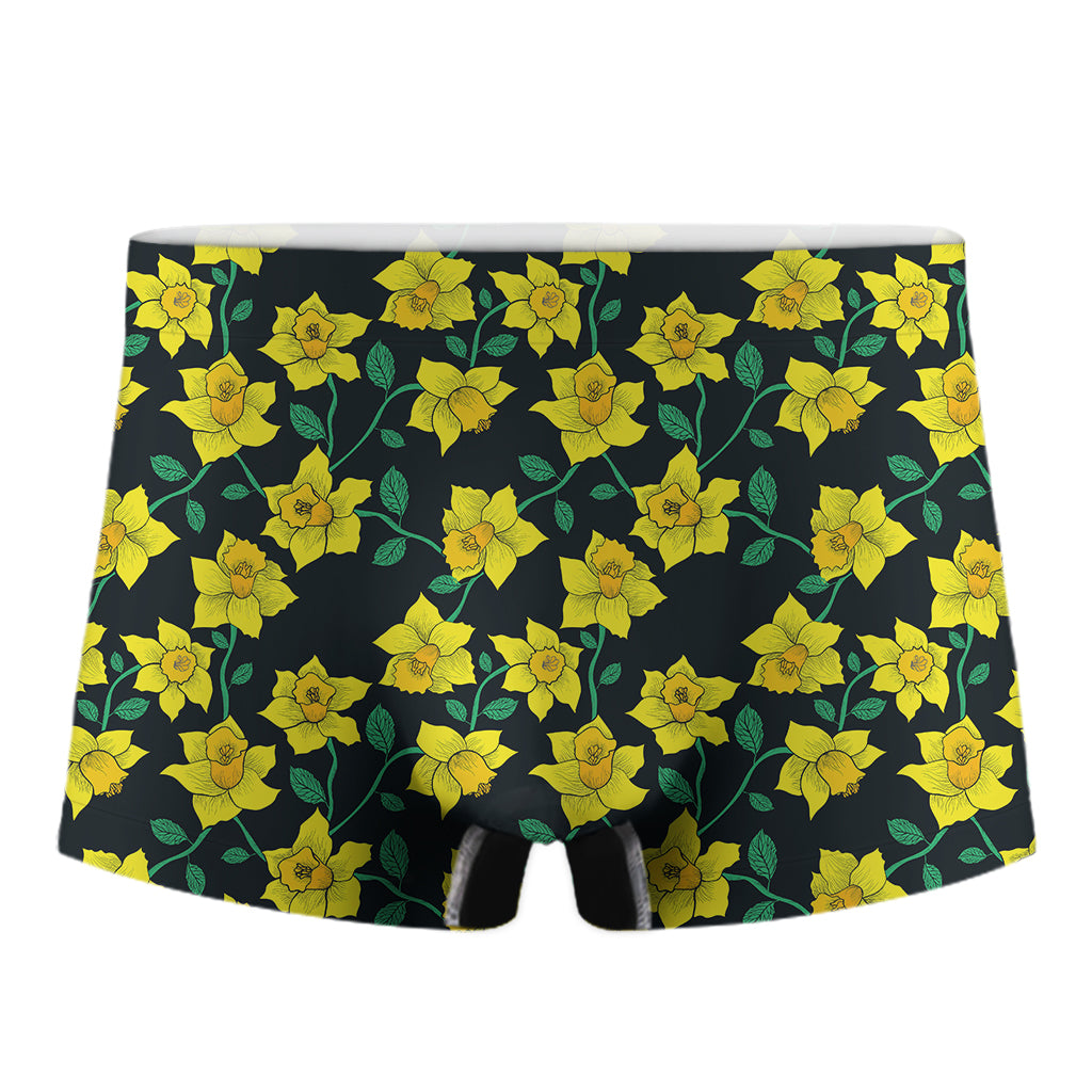 Drawing Daffodil Flower Pattern Print Men's Boxer Briefs