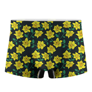 Drawing Daffodil Flower Pattern Print Men's Boxer Briefs