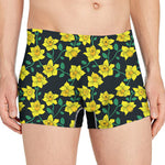 Drawing Daffodil Flower Pattern Print Men's Boxer Briefs