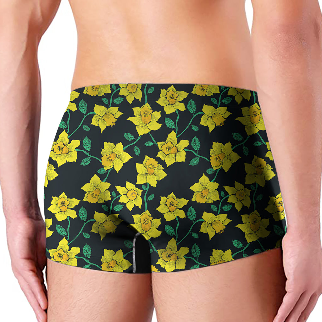 Drawing Daffodil Flower Pattern Print Men's Boxer Briefs