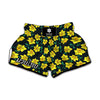 Drawing Daffodil Flower Pattern Print Muay Thai Boxing Shorts