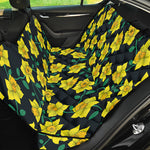 Drawing Daffodil Flower Pattern Print Pet Car Back Seat Cover