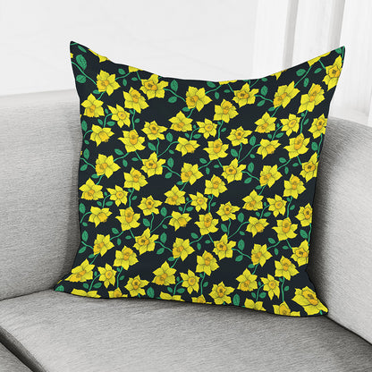 Drawing Daffodil Flower Pattern Print Pillow Cover