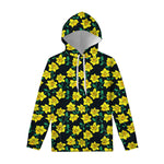 Drawing Daffodil Flower Pattern Print Pullover Hoodie