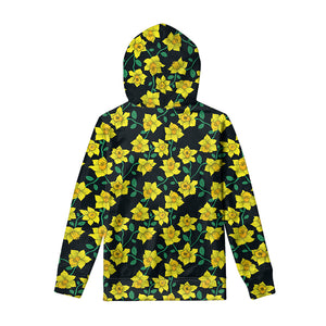 Drawing Daffodil Flower Pattern Print Pullover Hoodie